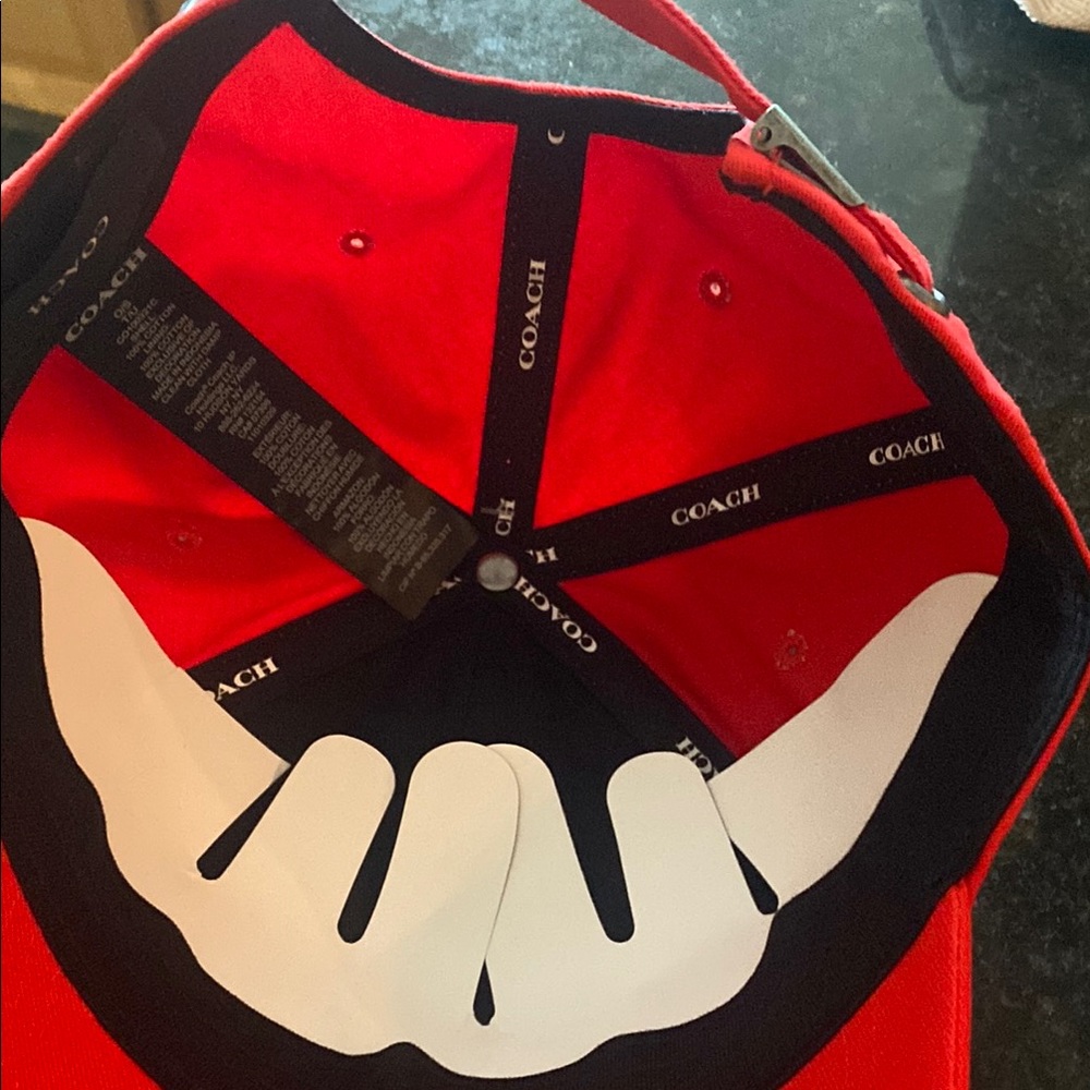 Coach Red Classic Hat with Logo - Picture 3 of 5